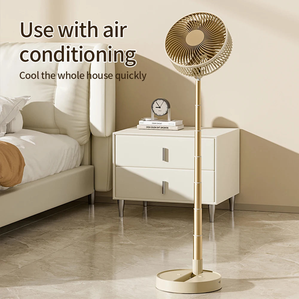 Portable 8-Inch Foldable USB Fan – 4-Speed Rechargeable Floor & Table Fan