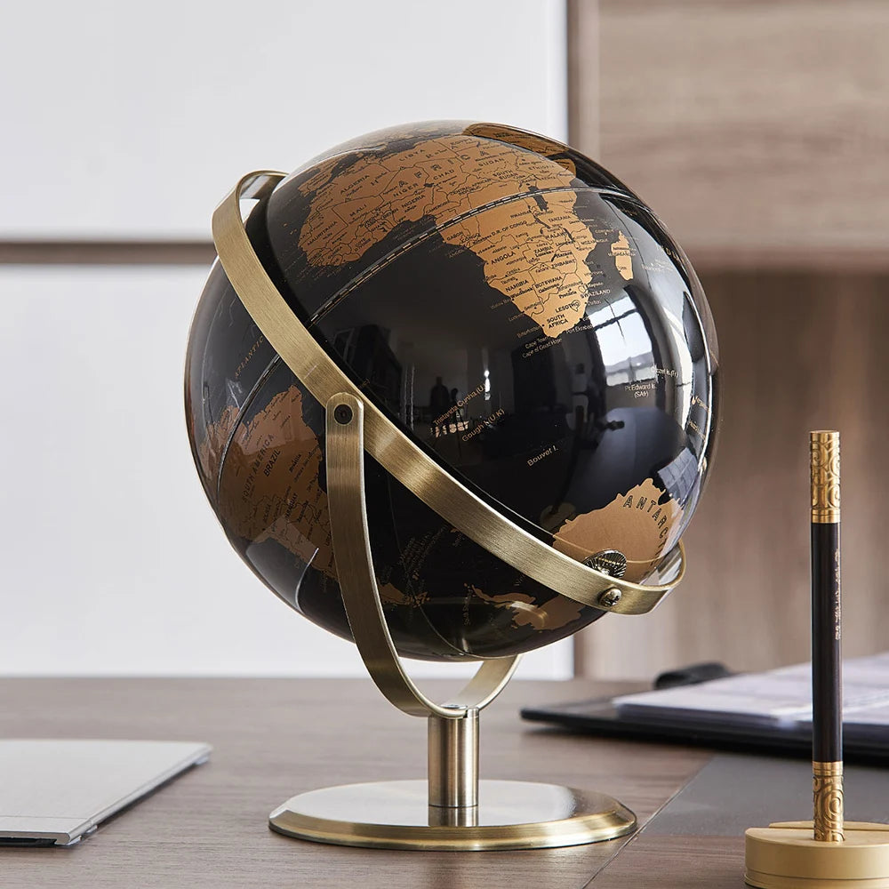 Retro World Globe – Decorative Desktop Map for Home Office & Educational Learning