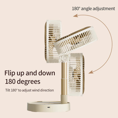 Portable 8-Inch Foldable USB Fan – 4-Speed Rechargeable Floor & Table Fan