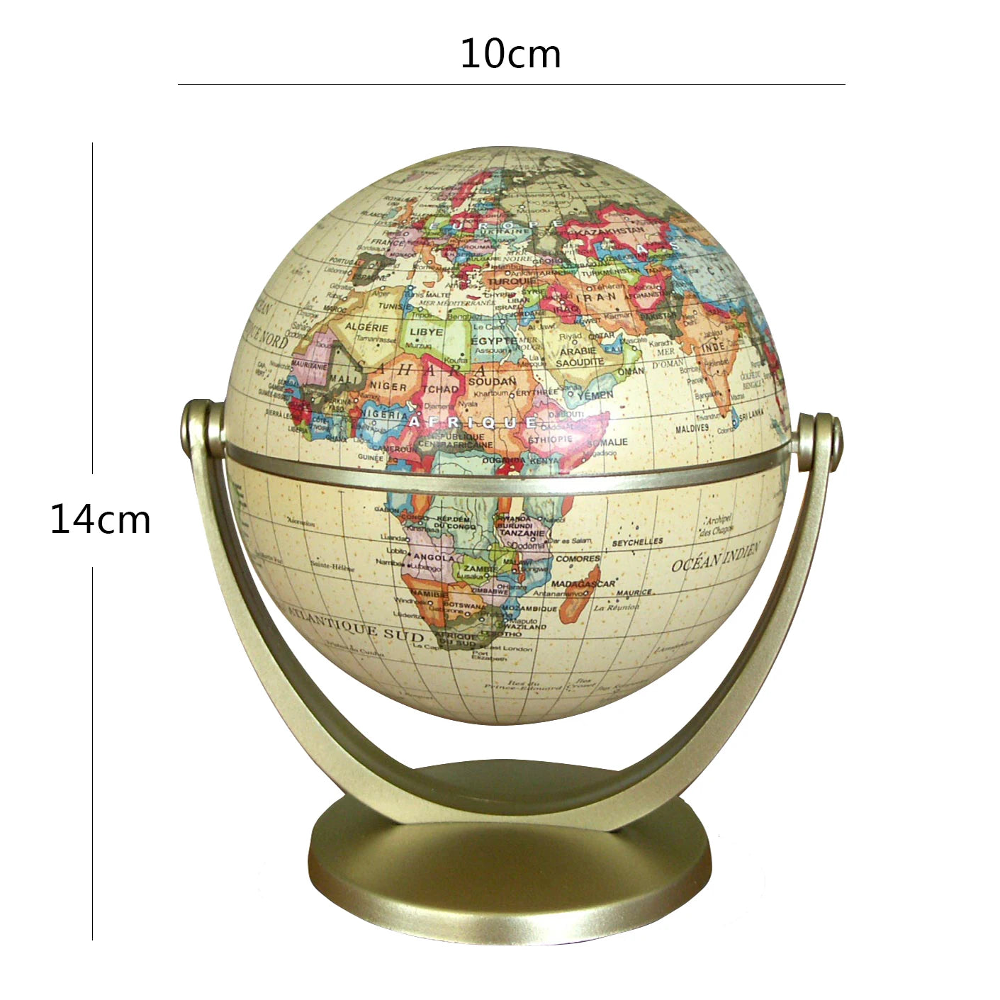Retro World Globe – Decorative Desktop Map for Home Office & Educational Learning