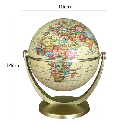 Retro World Globe – Decorative Desktop Map for Home Office & Educational Learning