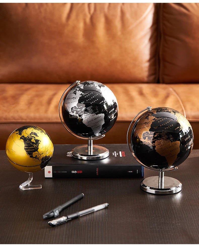 Retro World Globe – Decorative Desktop Map for Home Office & Educational Learning