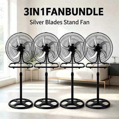 Powerful 65W Turbo Pedestal Fan – Industrial Grade 3-Speed Metal Air Circulator