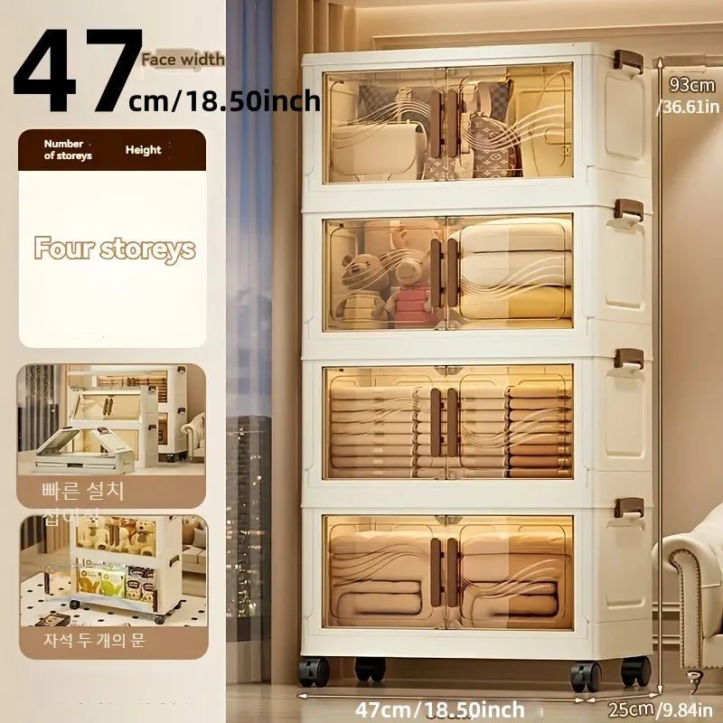 Clear-View Foldable Storage Box – Easy-Assemble Home Organizer