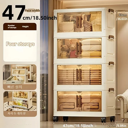 Clear-View Foldable Storage Box – Easy-Assemble Home Organizer
