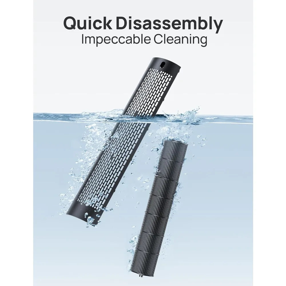 Ultra-Quiet Bladeless Tower Fan – 9-Speed Oscillating Floor Fan with Remote & Smart Cooling