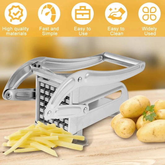 Professional Stainless Steel Potato Cutter – Manual French Fry Slicer & Vegetable Dicer