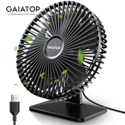 90° Adjustable Quiet Table Fan – Powerful 4-Speed USB Air Circulator