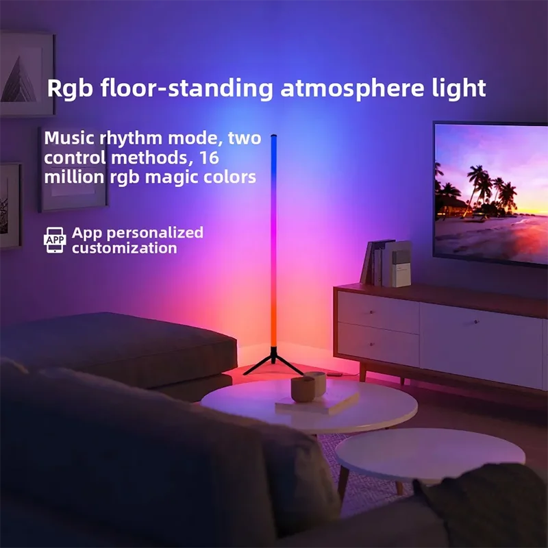 Smart RGB Corner Floor Lamp – App-Controlled LED Light with Music Sync