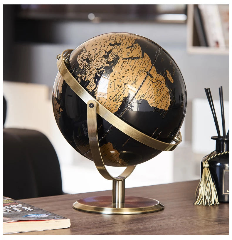 Retro World Globe – Decorative Desktop Map for Home Office & Educational Learning