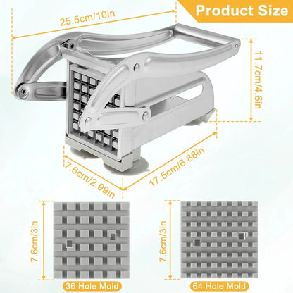 Professional Stainless Steel Potato Cutter – Manual French Fry Slicer & Vegetable Dicer