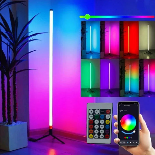 Smart RGB Corner Floor Lamp – App-Controlled LED Light with Music Sync