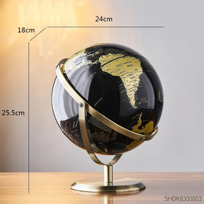 Retro World Globe – Decorative Desktop Map for Home Office & Educational Learning