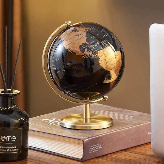 Retro World Globe – Decorative Desktop Map for Home Office & Educational Learning