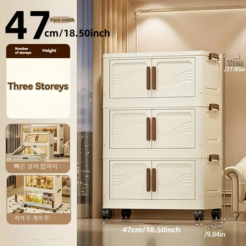 Clear-View Foldable Storage Box – Easy-Assemble Home Organizer
