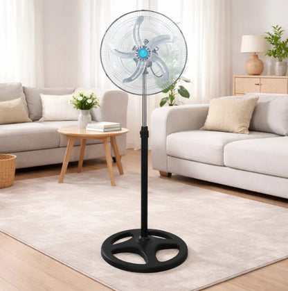 Adjustable Pedestal Standing Fan – 5-Blade Quiet Cooling with Remote