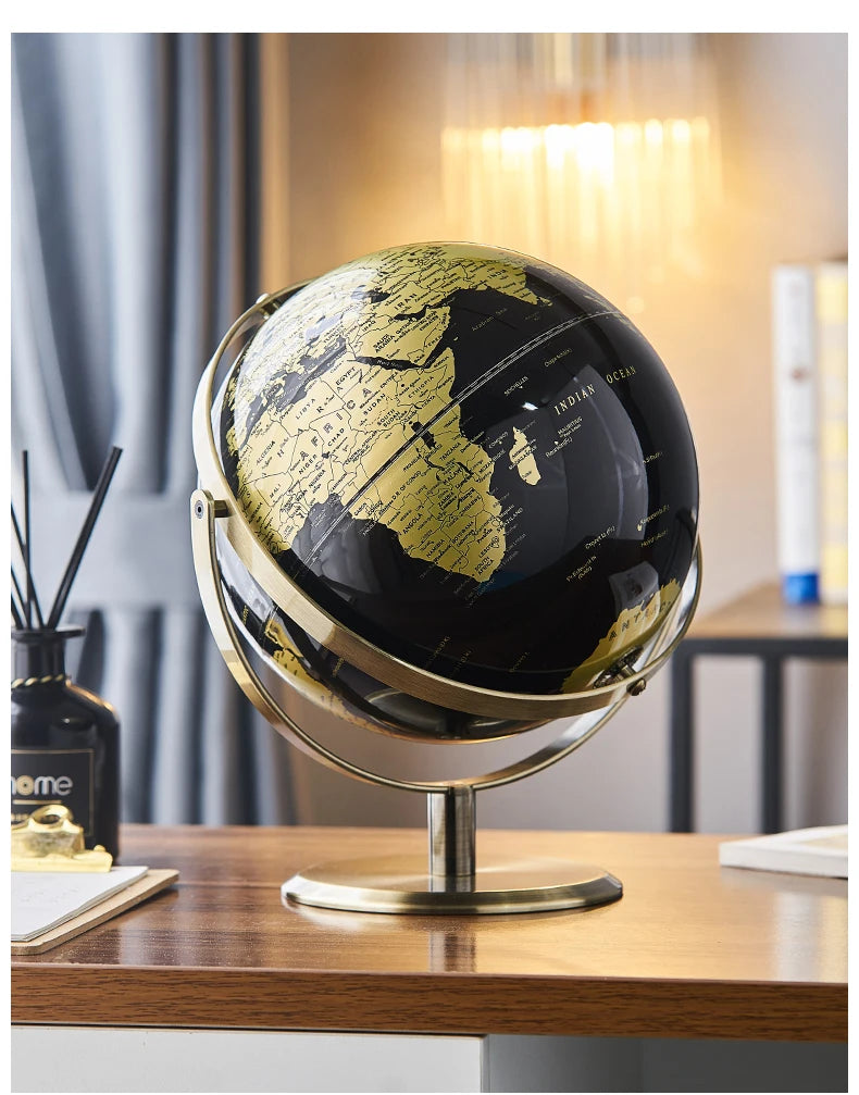 Retro World Globe – Decorative Desktop Map for Home Office & Educational Learning