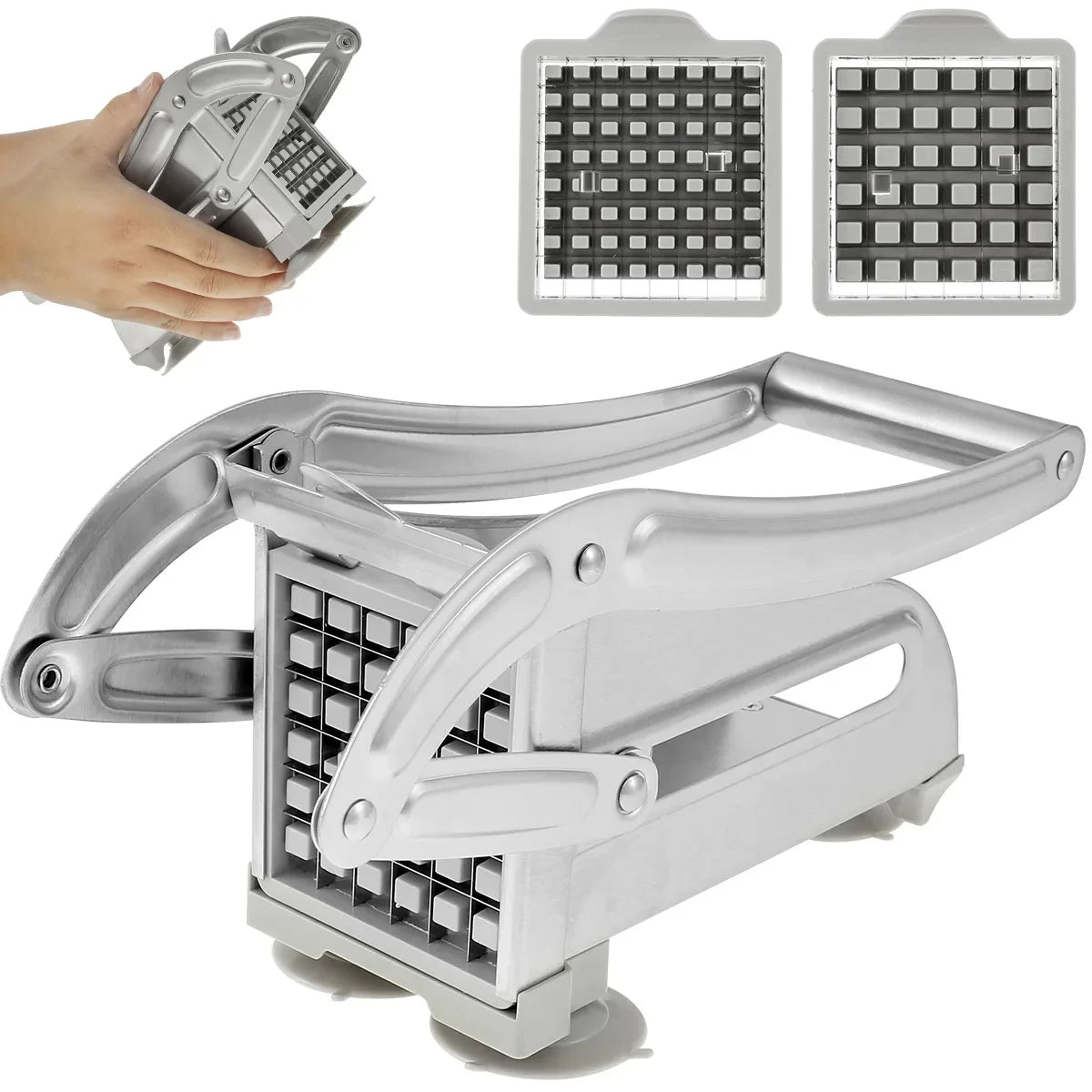 Professional Stainless Steel Potato Cutter – Manual French Fry Slicer & Vegetable Dicer