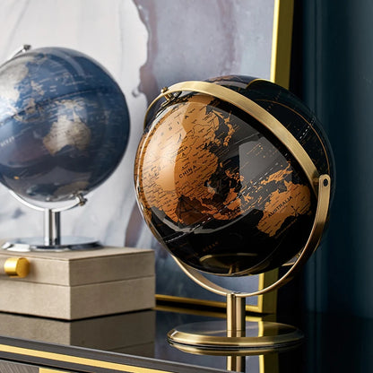 Retro World Globe – Decorative Desktop Map for Home Office & Educational Learning