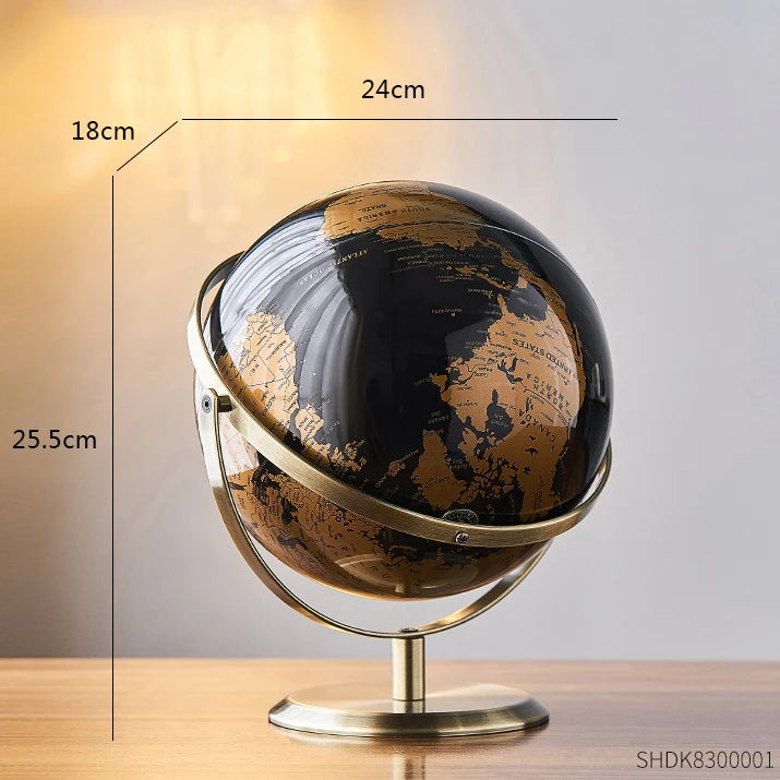 Retro World Globe – Decorative Desktop Map for Home Office & Educational Learning
