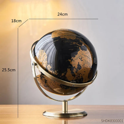 Retro World Globe – Decorative Desktop Map for Home Office & Educational Learning