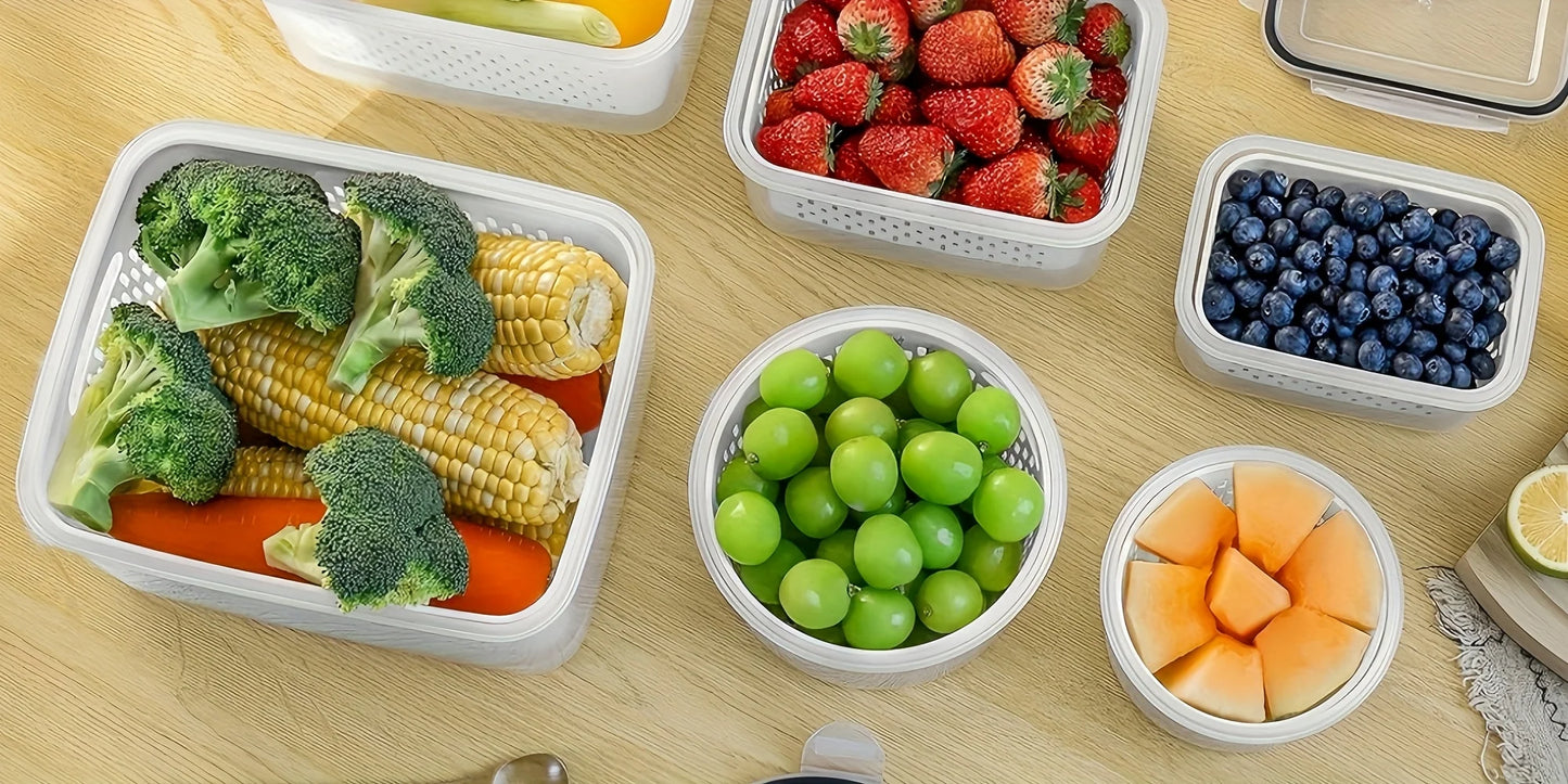Fresh-Keeping Produce Containers – 9-Piece Kitchen Organizer Set