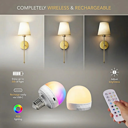 Rechargeable Wireless LED Wall Lamp – Remote Controlled Stick-On Light