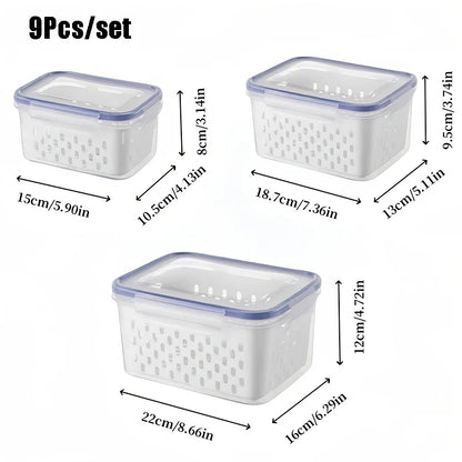 Fresh-Keeping Produce Containers – 9-Piece Kitchen Organizer Set