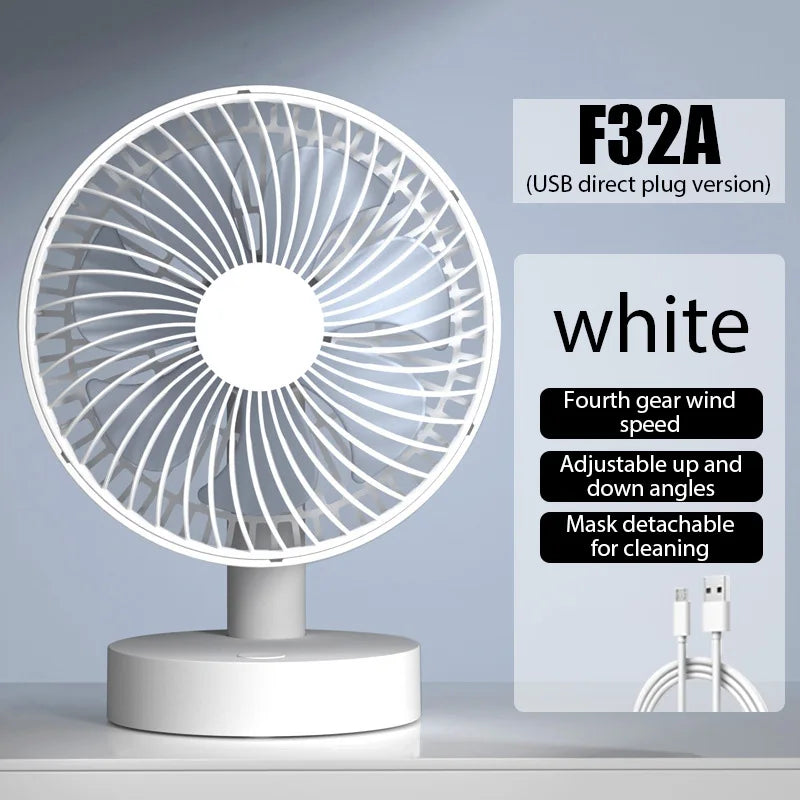 Compact Quiet Electric Fan for Office & Dormitory – USB Powered