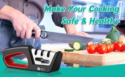 4-in-1 Kitchen Knife & Scissor Sharpener – Professional Diamond & Ceramic System